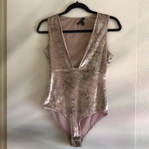 Forever 21 gold velvet bodysuit
